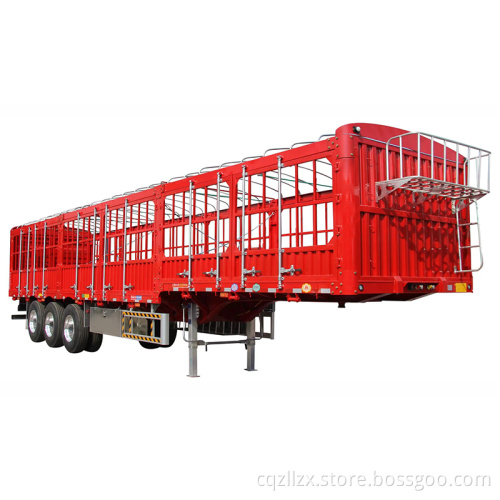 Trailer di recinzione di trasporto semi -bestiame di alta qualità da 3 assi per il tipi di magazzino di stake warehouse in vendita